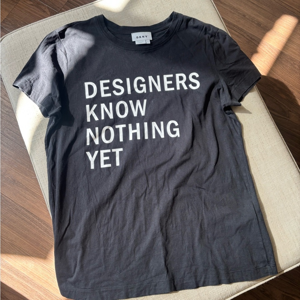 DKNY Black Tee with White Statement